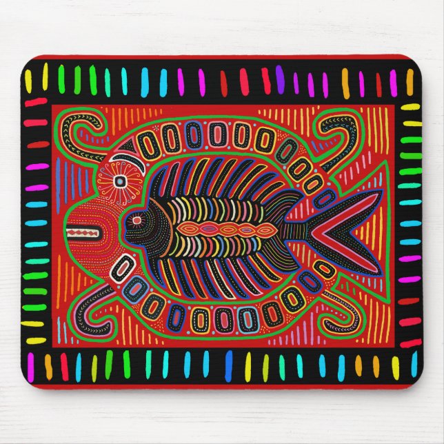 Cuna Indian Mola Flying Fish Mouse Pad (Front)