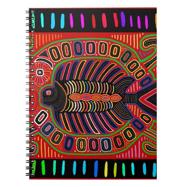Cuna Indian Mola Flying Fish Notebook (Front)