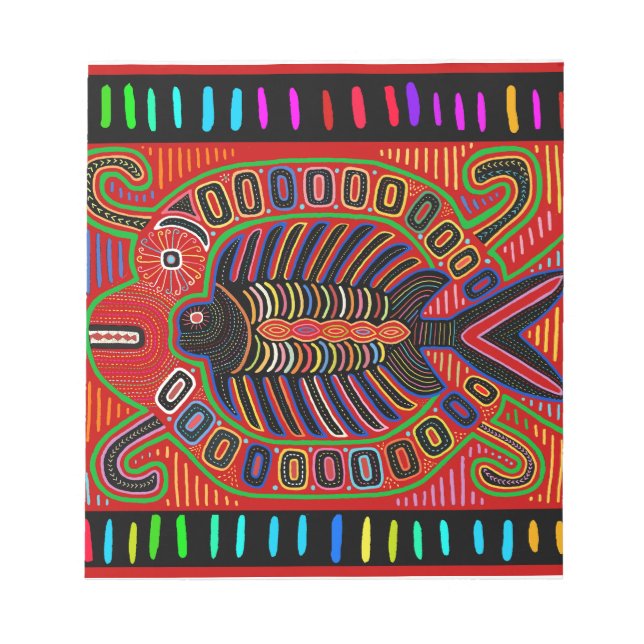 Cuna Indian Mola Flying Fish Notepad (Front)