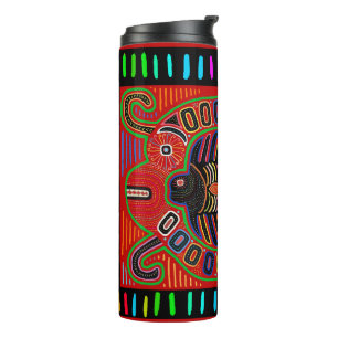 Cuna Indian Mola Flying Fish Thermal Tumbler