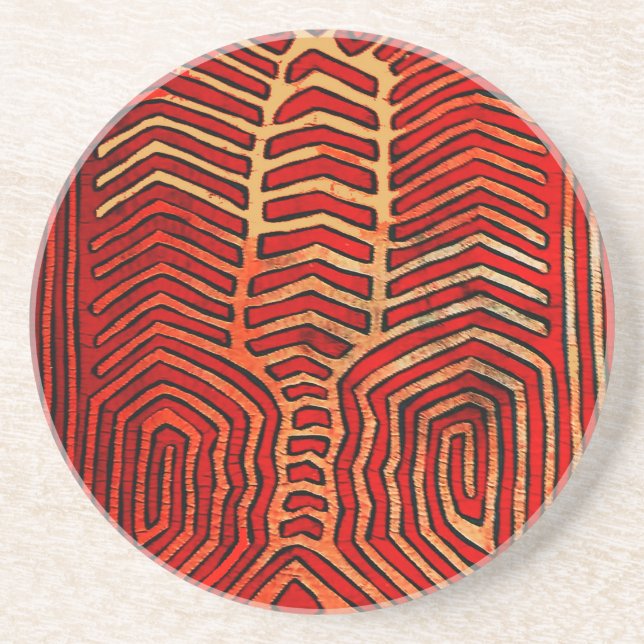 Cuna Indian Tribal Lobster Skeleton Coaster (Front)