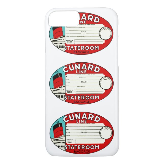 Cunard Line Luggage Label Case-Mate iPhone Case (Back)