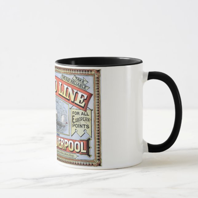 Cunard Line New York Liverpool Poster Mug (Right)
