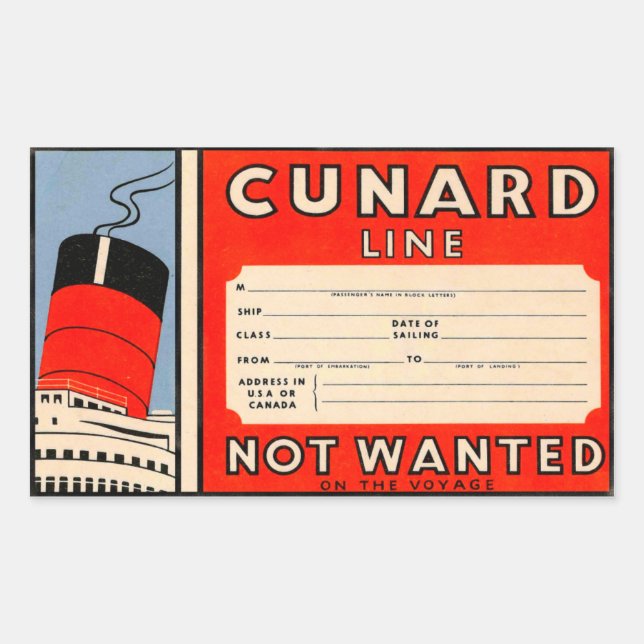 CUNARD Line Sticker (Front)