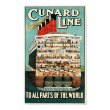 Cunard Line (To all Parts of the World) Poster