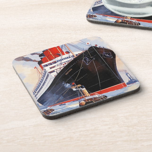 CUNARD OCEAN LINER AQUITANIA   COASTER (Left Side)