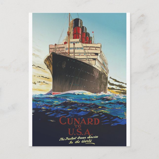 CUNARD OCEAN LINER AQUITANIA POSTCARD (Front)