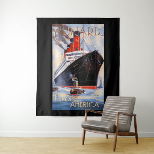 CUNARD OCEAN LINER AQUITANIA TAPESTRY