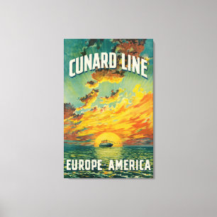 CUNARD OCEAN LINER EUROPE AMERICA CANVAS PRINT