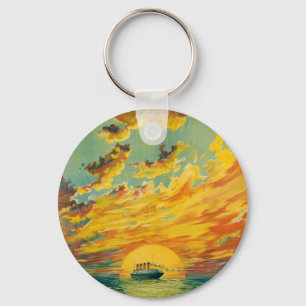 CUNARD OCEAN LINER EUROPE AMERICA KEYCHAIN