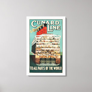 Cunard ocean liner steamship luxury liner poster, canvas print