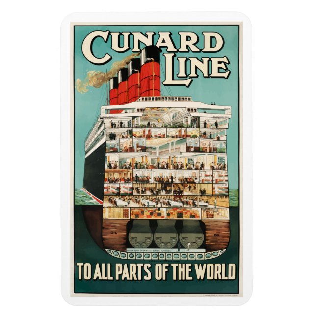 Cunard ocean liner steamship luxury liner poster, magnet (Vertical)