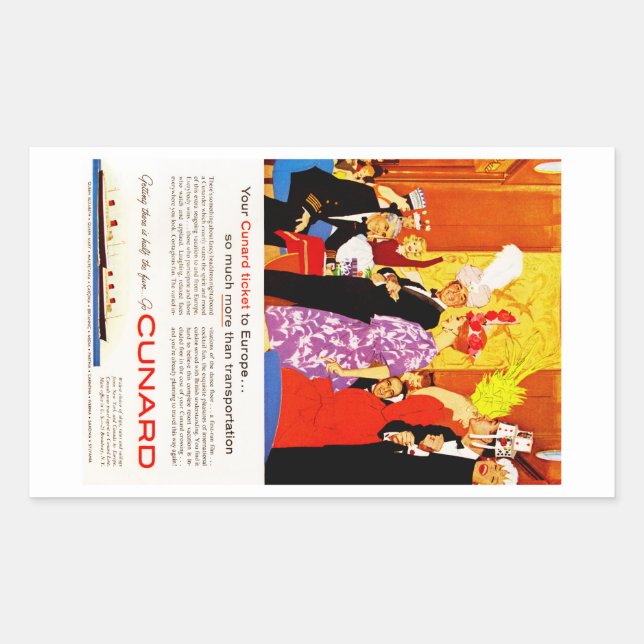 Cunard Queen's Party Ad Sticker (Front)