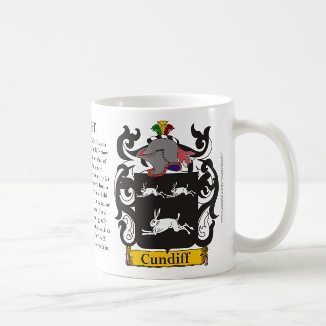 Cundiff, the Origin, the Meaning and the Crest Coffee Mug (Right)
