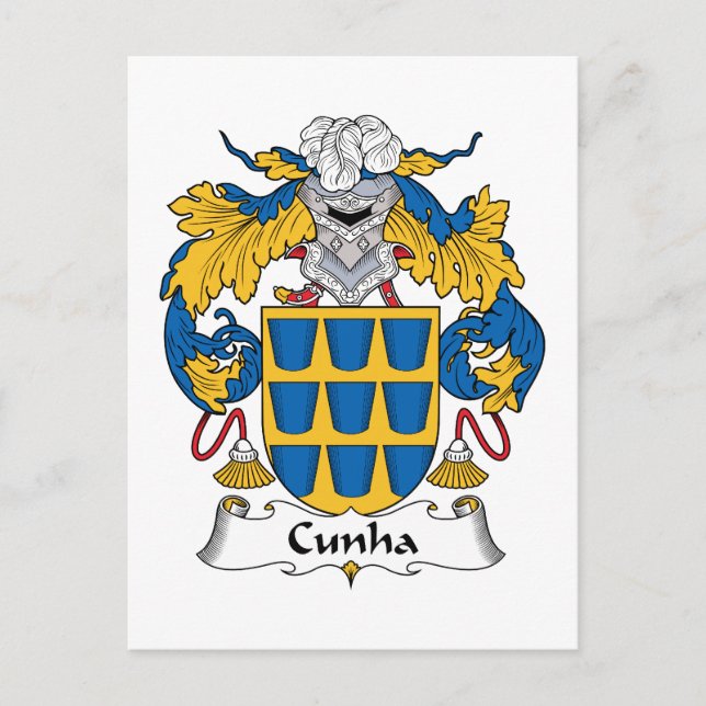 Cunha Family Crest Postcard (Front)