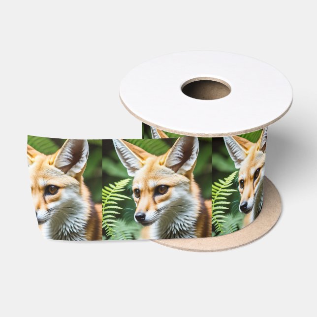 Cunning Fennec Fox, Satin Ribbon (Spool)