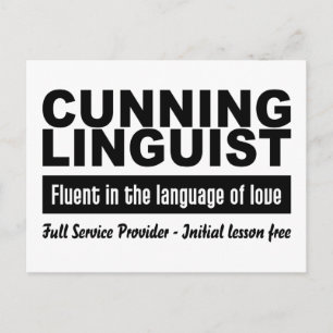 Cunning Linguist postcard, customize Postcard
