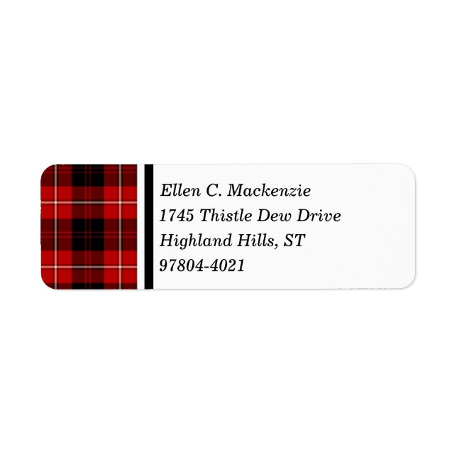 Cunningham Clan Red and Black Scottish Tartan (Front)