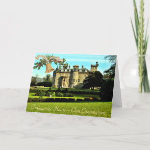 Cunningham Clan's Castle Gold Bell Christmas Card
