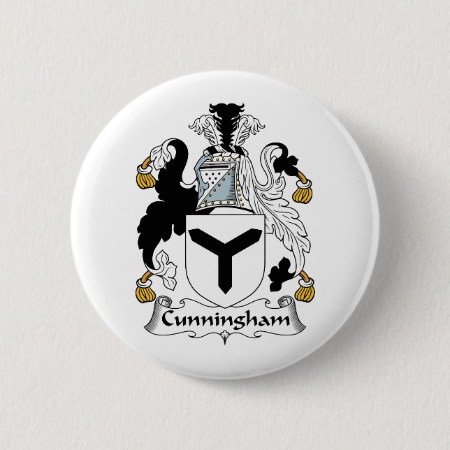 Cunningham Family Crest 2 Inch Round Button (Front)