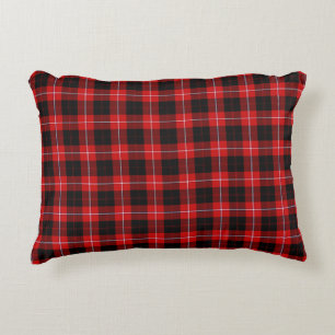 Cunningham Tartan Red Black Plaid Accent Pillow