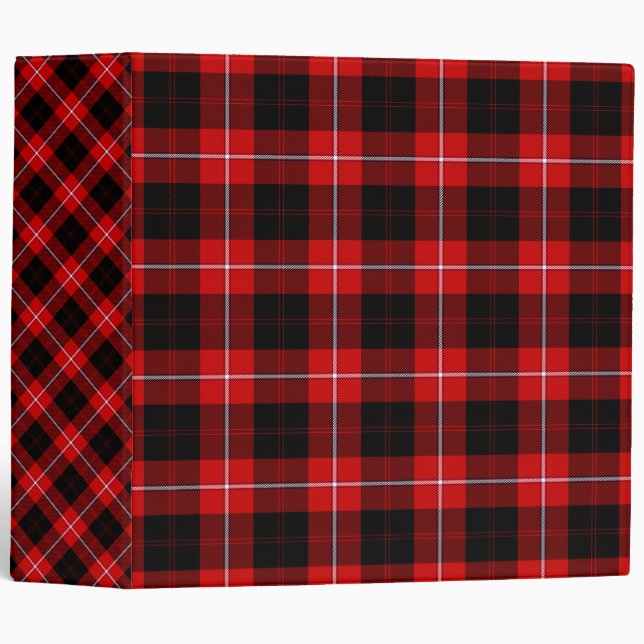 Cunningham Tartan Red Black Plaid Binder (Front/Spine)