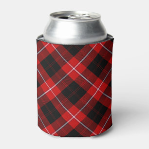 Cunningham Tartan Red Black Plaid Can Cooler