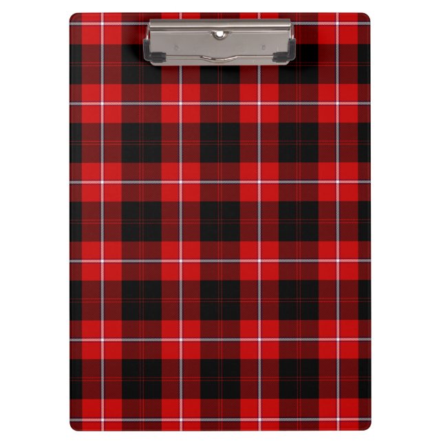 Cunningham Tartan Red Black Plaid Clipboard (Front)