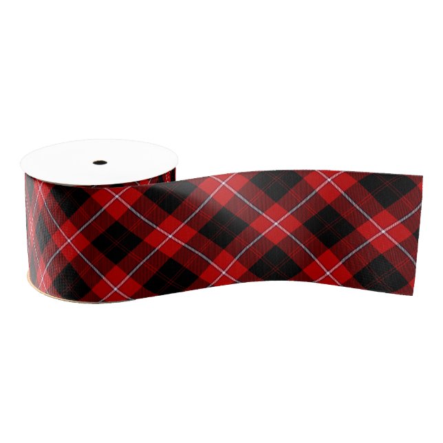 Cunningham Tartan Red Black Plaid Grosgrain Ribbon (Spool)