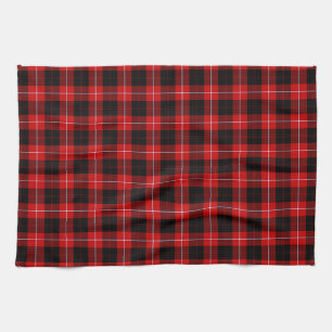 Cunningham Tartan Red Black Plaid Kitchen Towel
