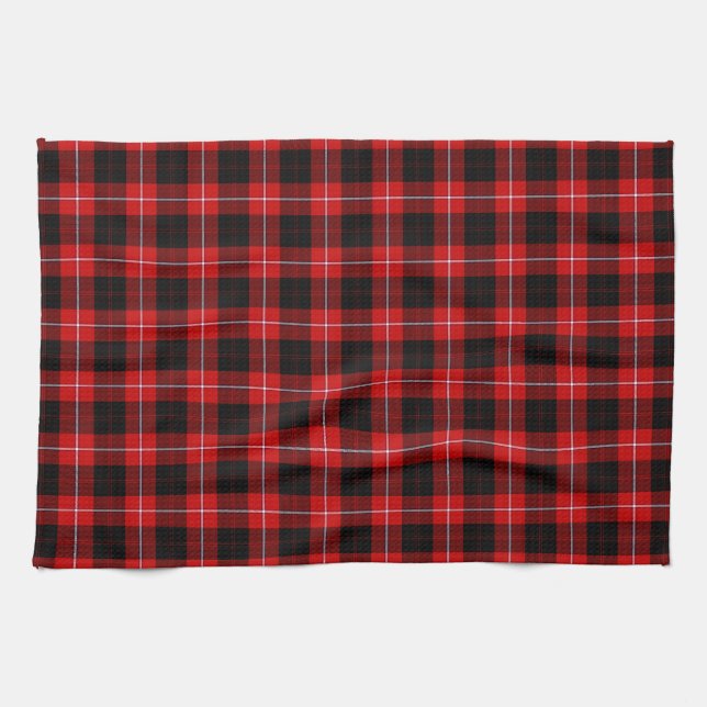 Cunningham Tartan Red Black Plaid Kitchen Towel (Horizontal)