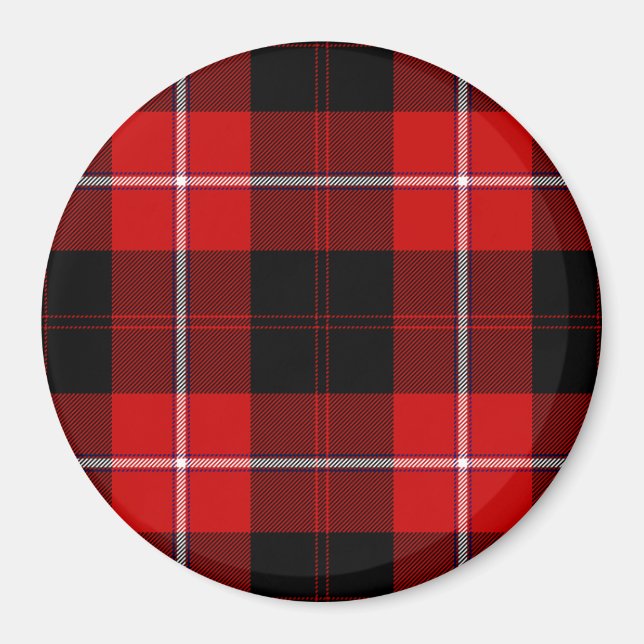 Cunningham Tartan Red Black Plaid Magnet (Front)