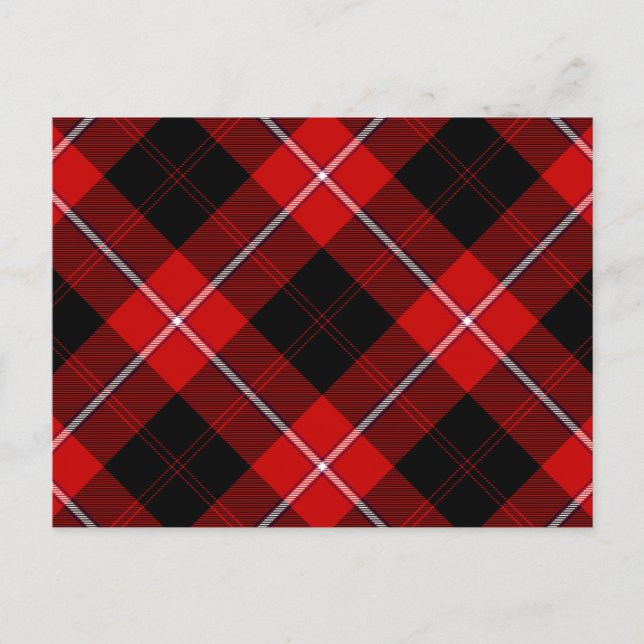 Cunningham Tartan Red Black Plaid Postcard (Front)