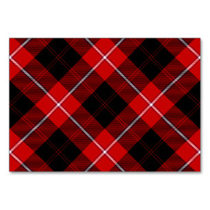 Cunningham Tartan Red Black Plaid Table Number