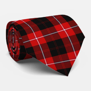 Cunningham Tartan Red Black Plaid Tie