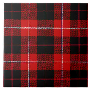Cunningham Tartan Red Black Plaid Tile