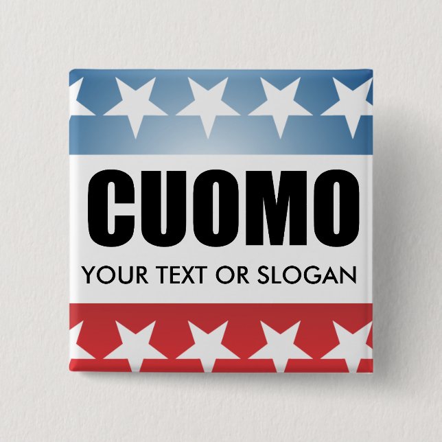 CUOMO 2010 2 INCH SQUARE BUTTON (Front)