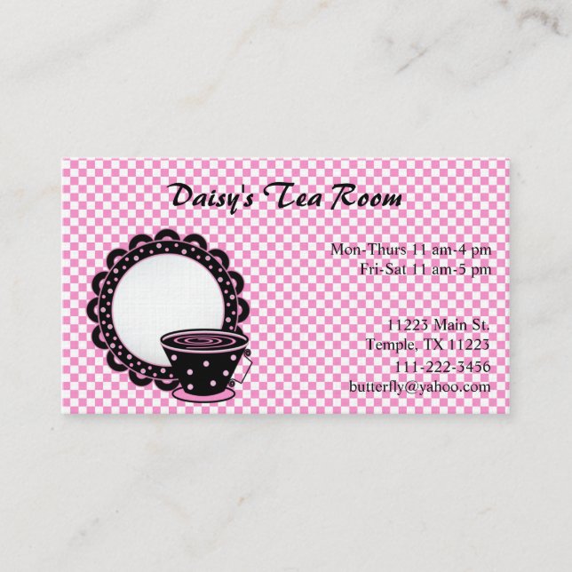 Cup and Saucer Tea and Coffee Business Card (Front)