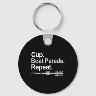 Cup Boat Parade Repeat Funny Hockey Fans Boating  Keychain