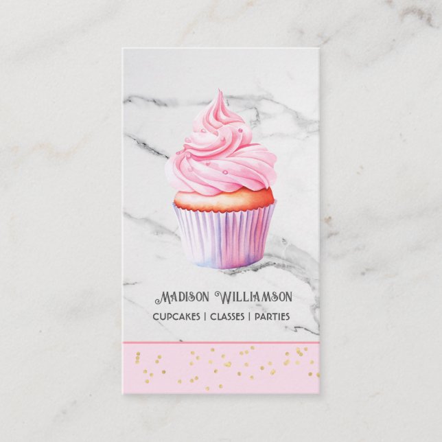 Cup Cake Bakery | Baker Chef Catering OR Code  Business Card (Front)