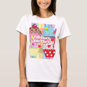 Cup Cake Factory w/ Blue Hawaii on Back T-Shirt