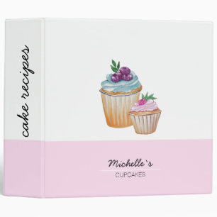 Cup Cakes And Fruits Watercolor Binder