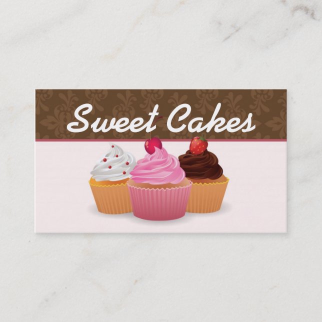 Cup Cakes Bakery Sweet Traitements Carte de visite (Devant)