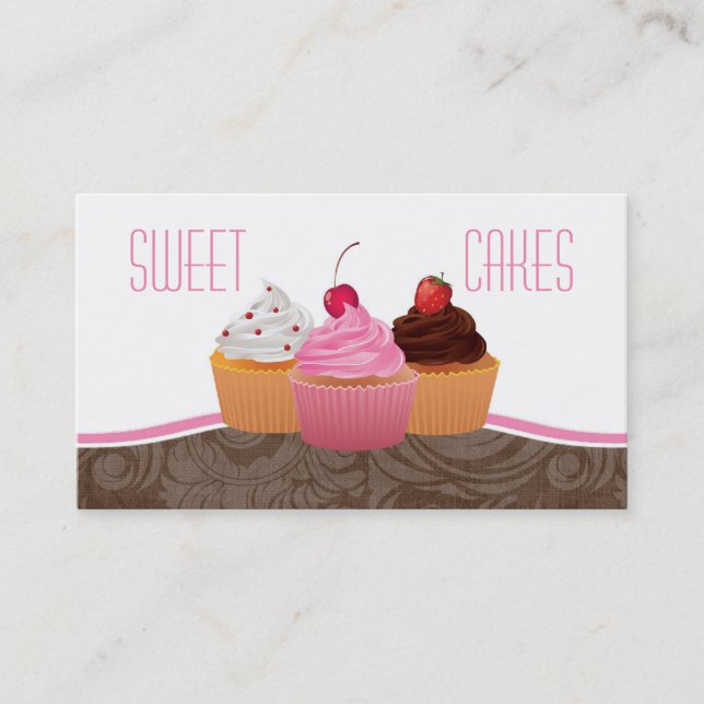Cup Cakes Bakery Sweet Traitements Carte de visite (Devant)