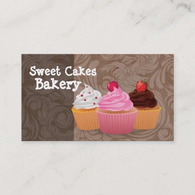 Cup Cakes Bakery Sweet Traitements Carte de visite (Devant)