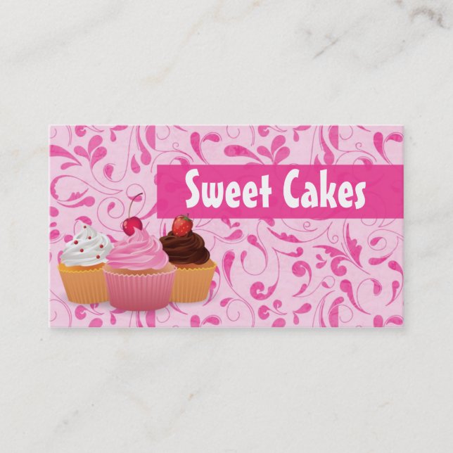 Cup Cakes Bakery Sweet Traitements Carte de visite (Devant)