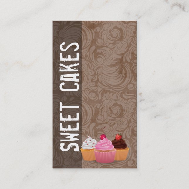 Cup Cakes Bakery Sweet Traitements Carte de visite (Devant)