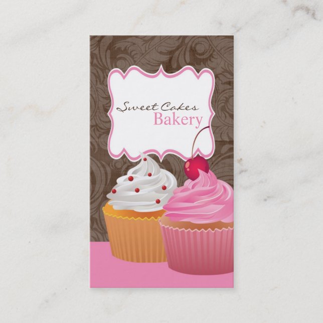 Cup Cakes Bakery Sweet Traitements Carte de visite (Devant)