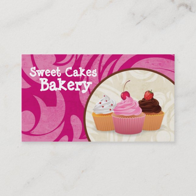 Cup Cakes Bakery Sweet Traitements Carte de visite (Devant)