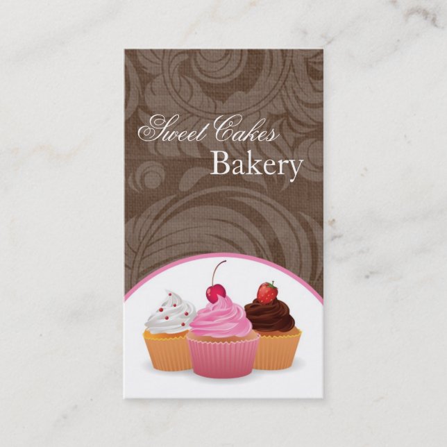Cup Cakes Bakery Sweet Traitements Carte de visite (Devant)